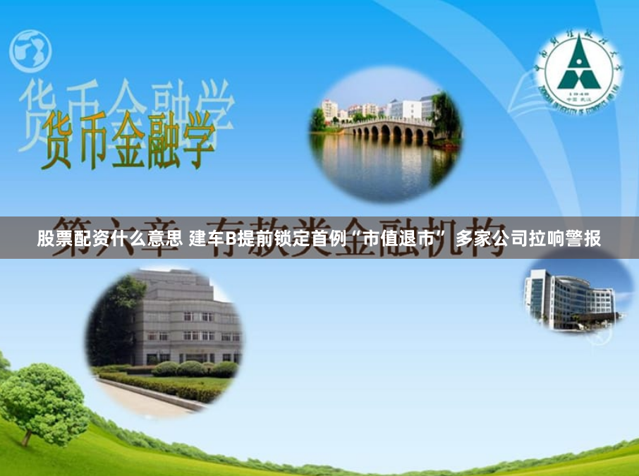 股票配资什么意思 建车B提前锁定首例“市值退市” 多家公司拉响警报